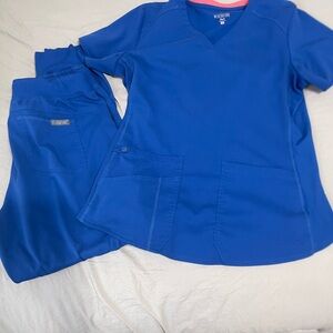 Med Couture Blue Scrub Top